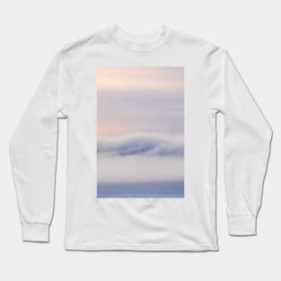 Dreamy thick fog at sunrise over hill Long Sleeve T-Shirt